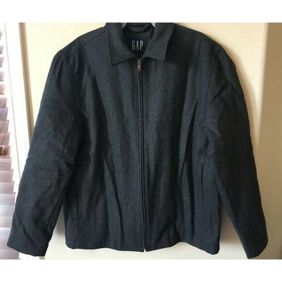 GAP Wool Blend Collared Quilted Lining Zip Up Long Sleeve Men’s Jacket Size M - Picture 1 of 3